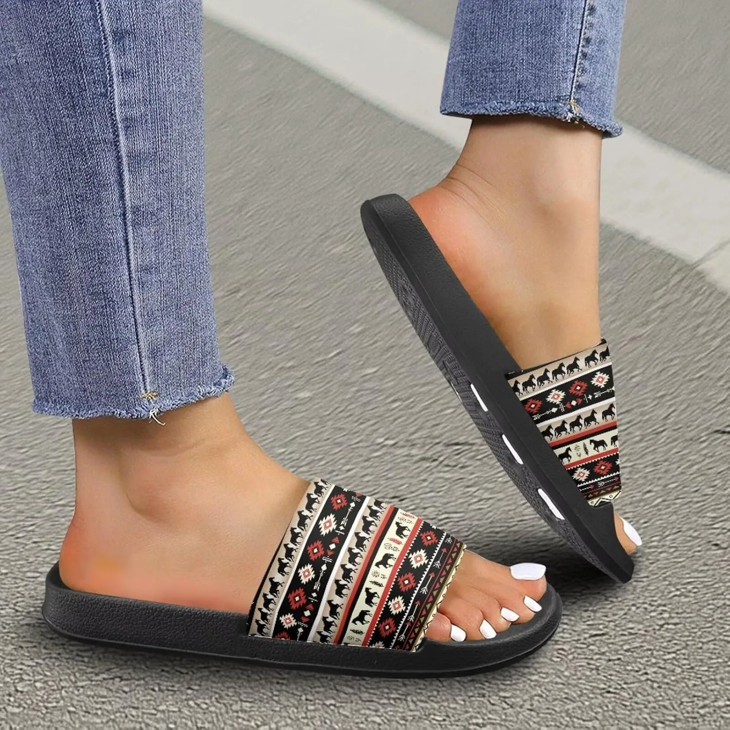Slides & Slippers for Women & Men Casual Pool Sandals Open Toe Shower Shoes Summer Footwear Gift for Family Friends