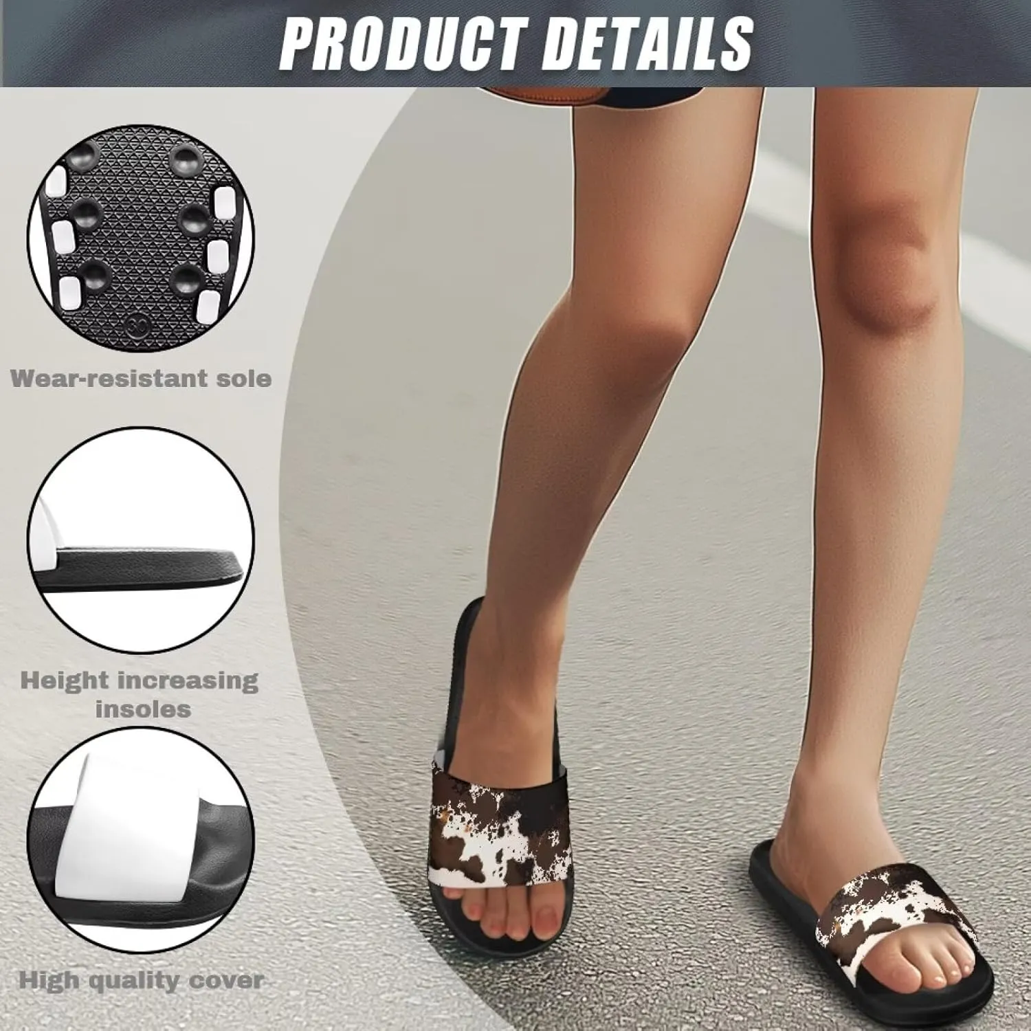 Slides & Slippers for Women & Men Casual Pool Sandals Open Toe Shower Shoes Summer Footwear Gift for Family Friends