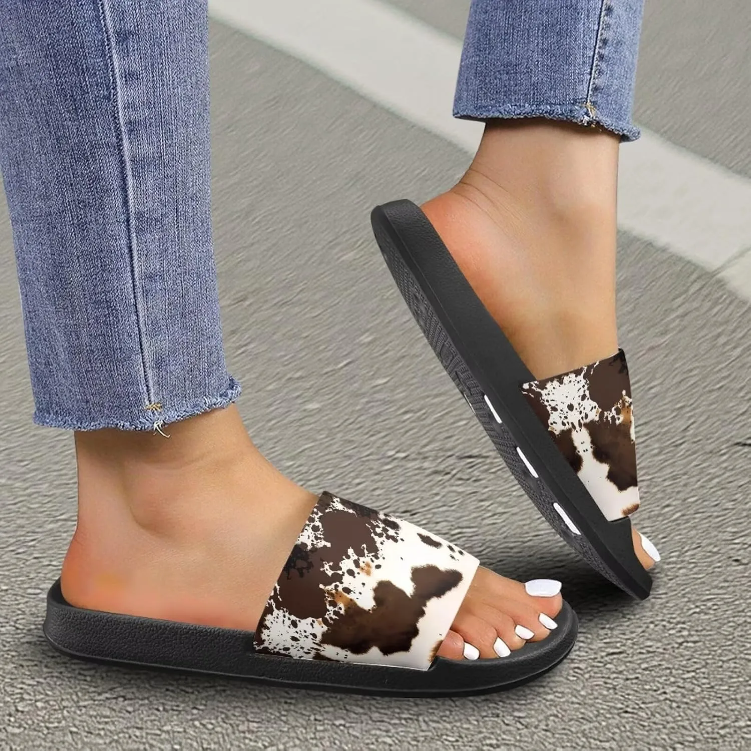 Slides & Slippers for Women & Men Casual Pool Sandals Open Toe Shower Shoes Summer Footwear Gift for Family Friends