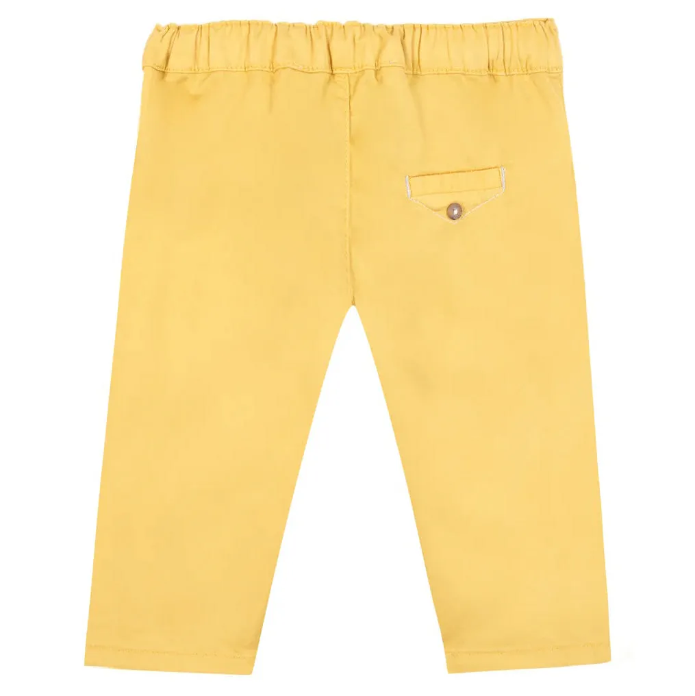 TARTINE ET CHOCOLAT Classic Stretch Cotton Baby Trousers - Butter