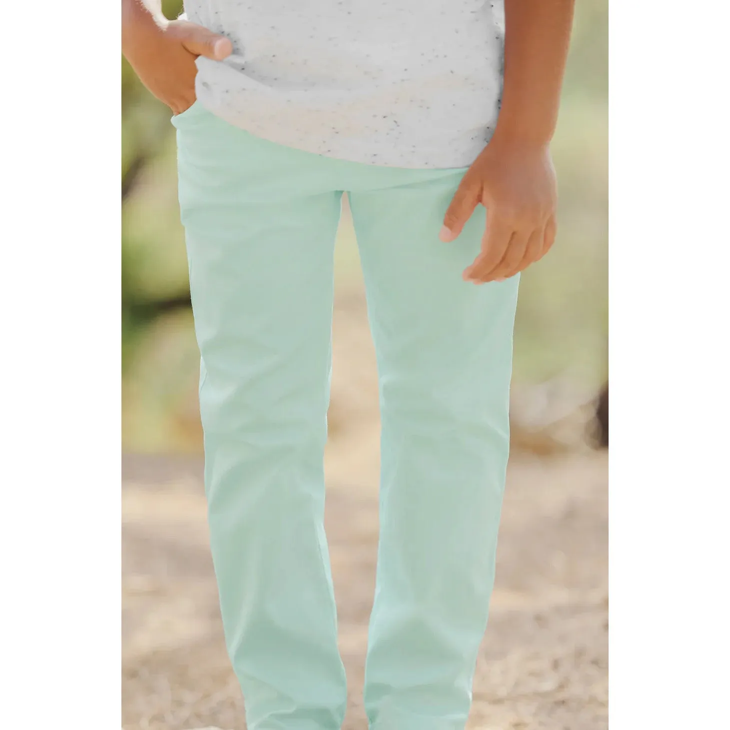 TARTINE ET CHOCOLAT Classic Stretch Cotton Trousers - Aqua