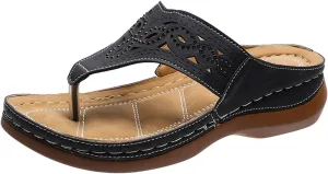 Temperament Flat Bottom Sandals for Women Open Toes One Band Ankle Strap Flats Beach Non Slip Flat Sandals