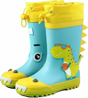 Toddler Boys Girls Cartoon Astronaut Rain Boots Adjustable Non-slip Soft Bottom Outdoor Rain Boots