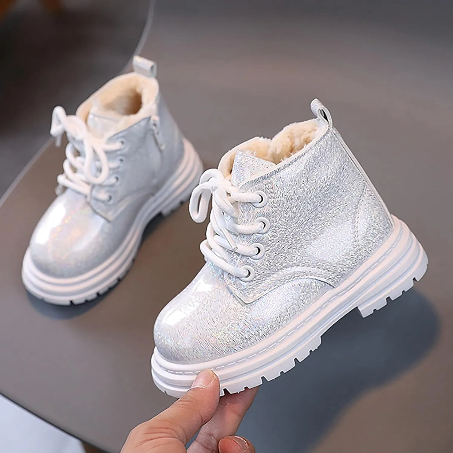 Toddler Kids Boys Girls Boots Comfort Round Toe Outdoor Lace up Snow Boots Casual Classic Short Bootie Ankle Boots
