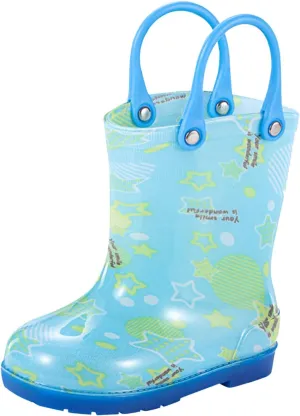 Toddler Rain Boots with Handle Little Boys Girls Lightweight Waterproof Outdoor Non-Slip Wear-esistant Shoes
