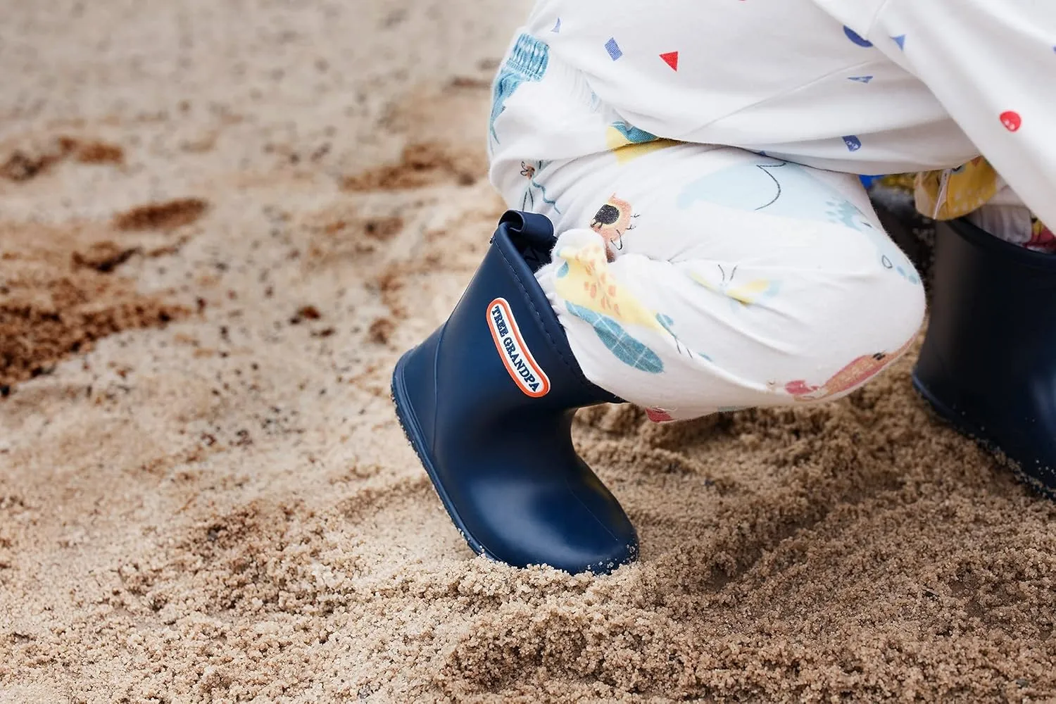 Tree Grandpa Toddler Rain Boots for Boys Girls Waterproof Baby Kids Rain Boots With Easy-on