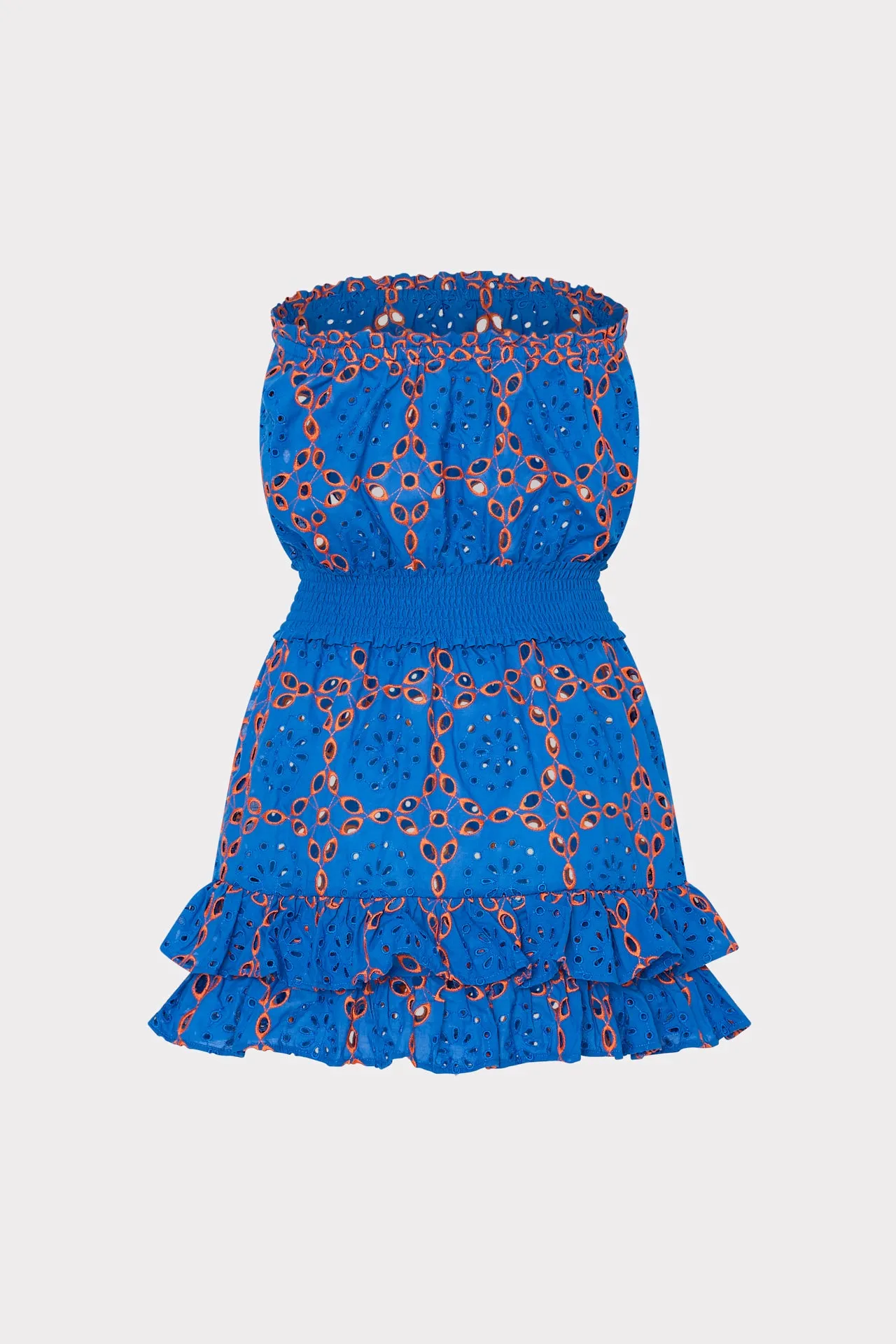 Verity Two Tone Geo Eyelet Cover-Up Dress
