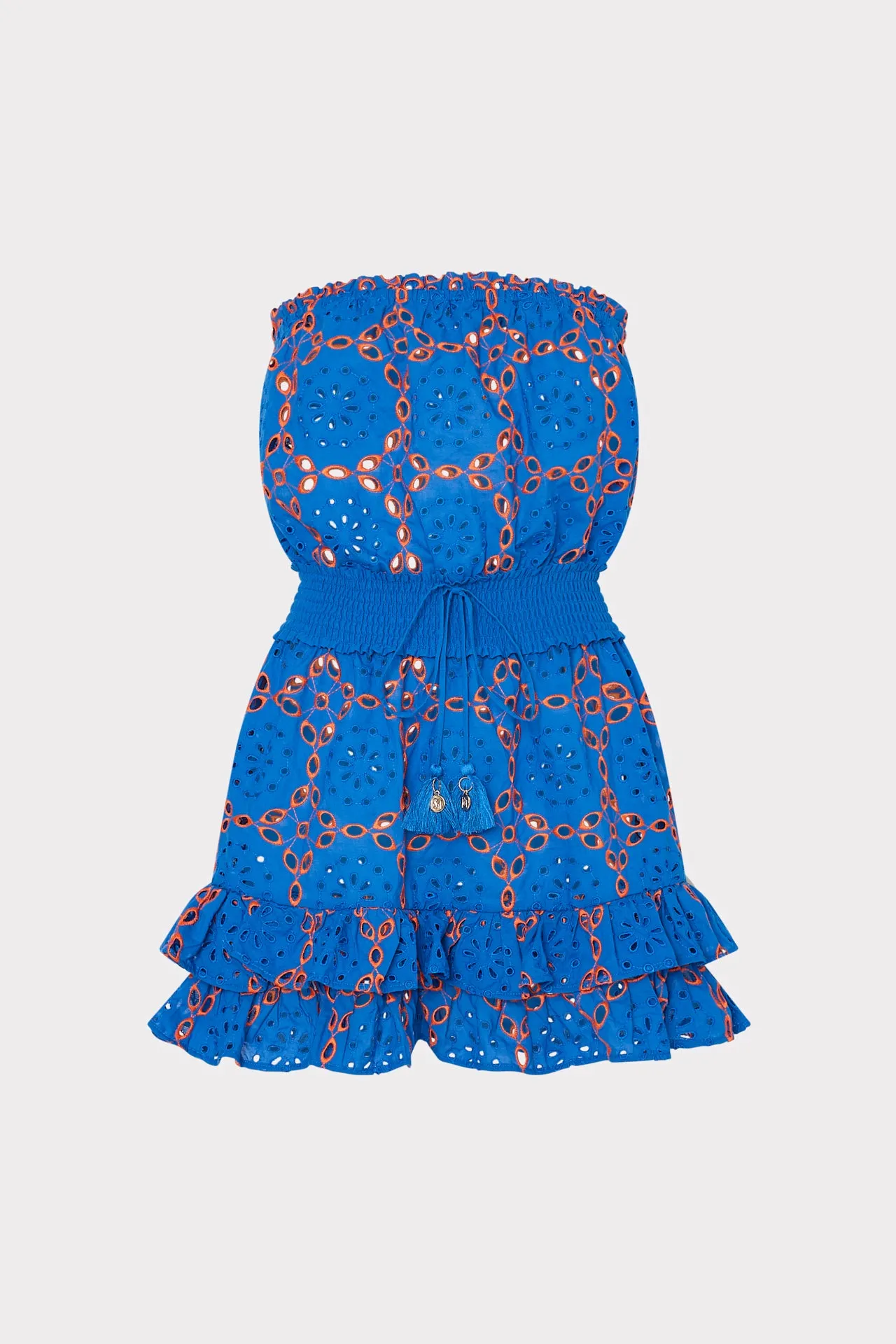 Verity Two Tone Geo Eyelet Cover-Up Dress