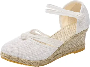 Wedge Sandals for Women 2024 Women Shoes Sandals Platform Wedge Sandals Fashion Versatile Braided Buckle Breathable