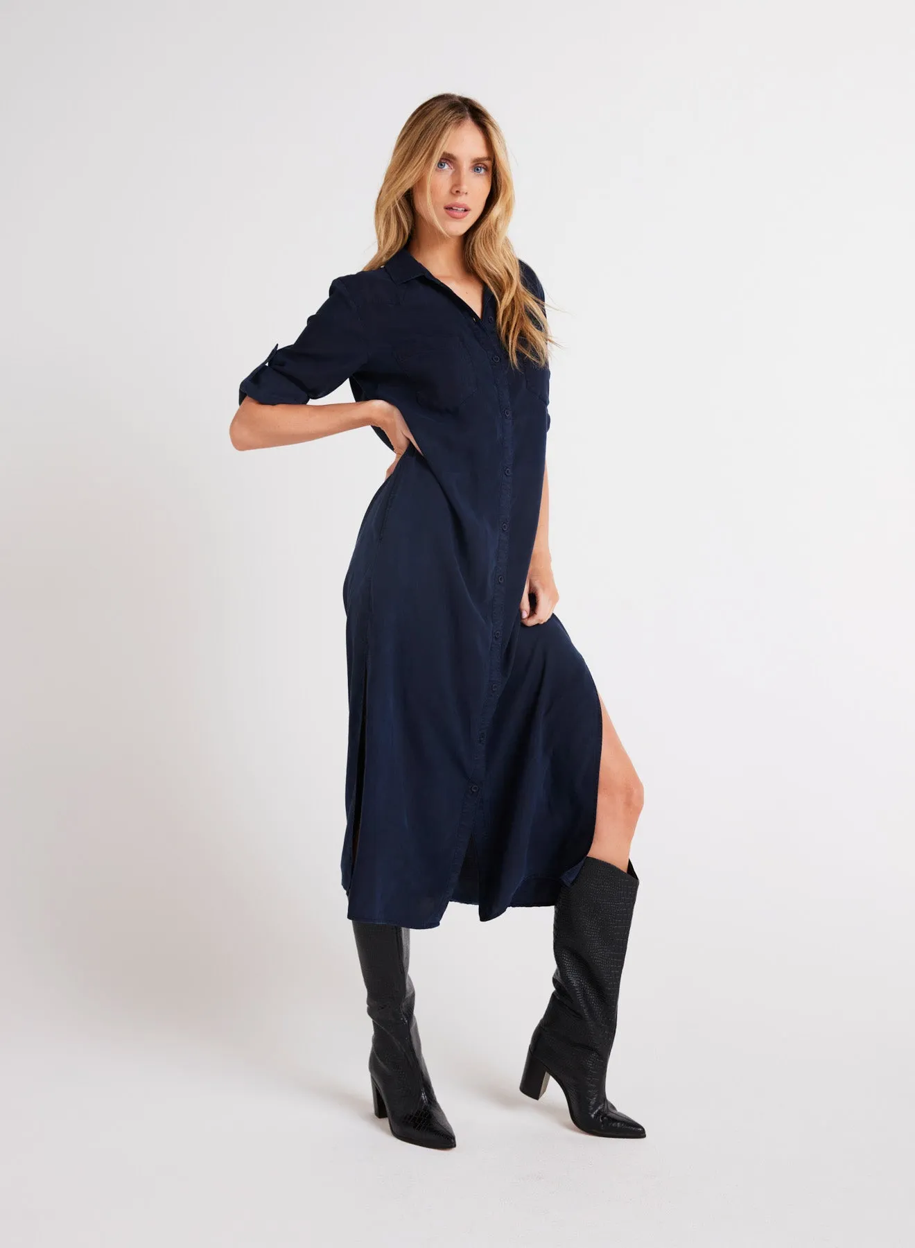 Western Yoke Duster Dress - Endless Sea