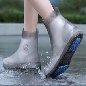 Women silicone rubber boots and waterproof shoe covers children on a rainy day outdoor rain boots - WRB50112