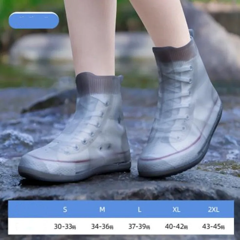 Women silicone rubber boots and waterproof shoe covers children on a rainy day outdoor rain boots - WRB50112
