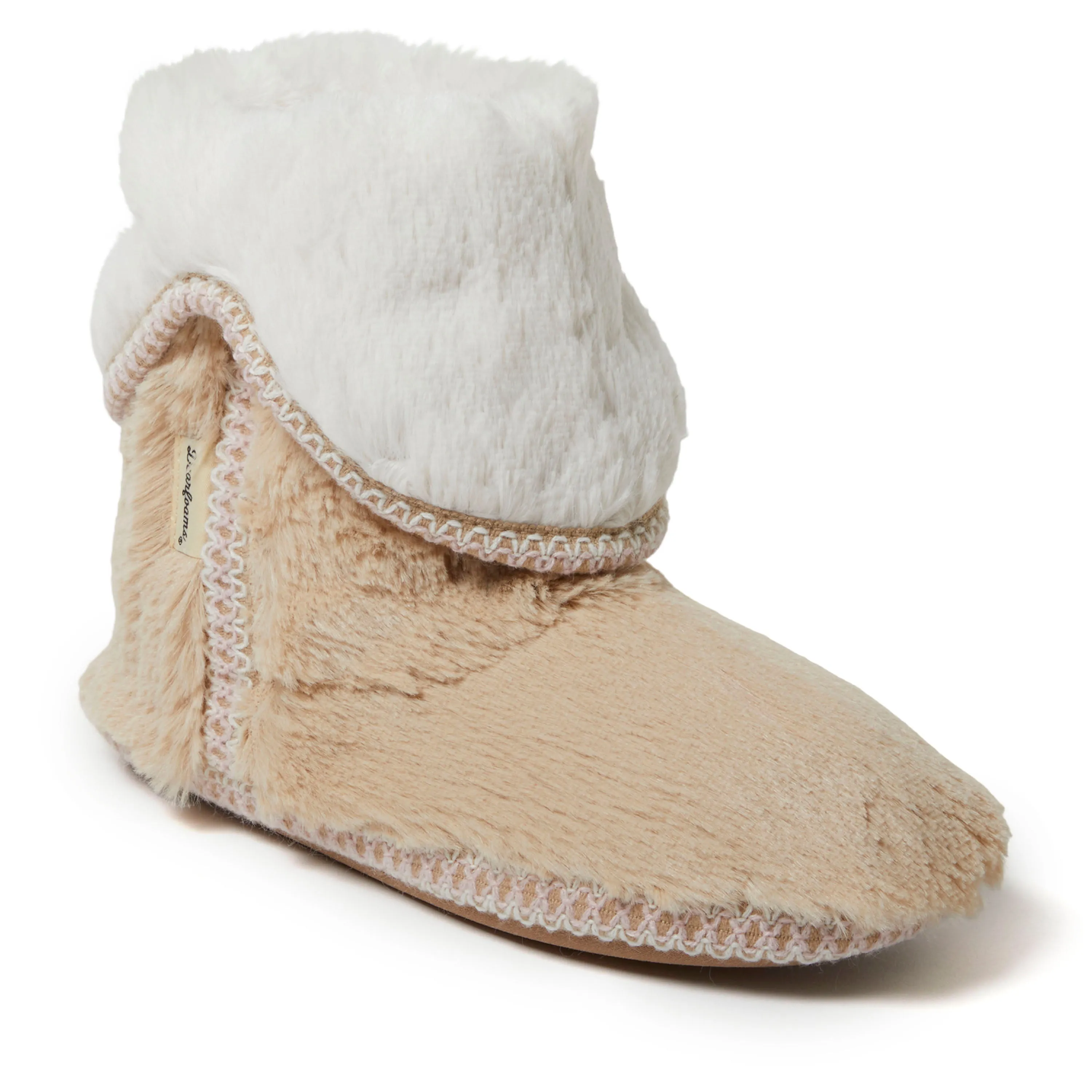 Women's Beth Faux Fur Fold Down Bootie Slipper