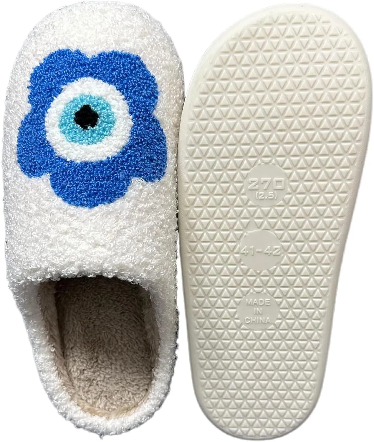 Women's Men's Cute Evil Eyes Slippers Strawberry Slippers Fuzzy Plush Soft Warm Home Bedroom House Shoes