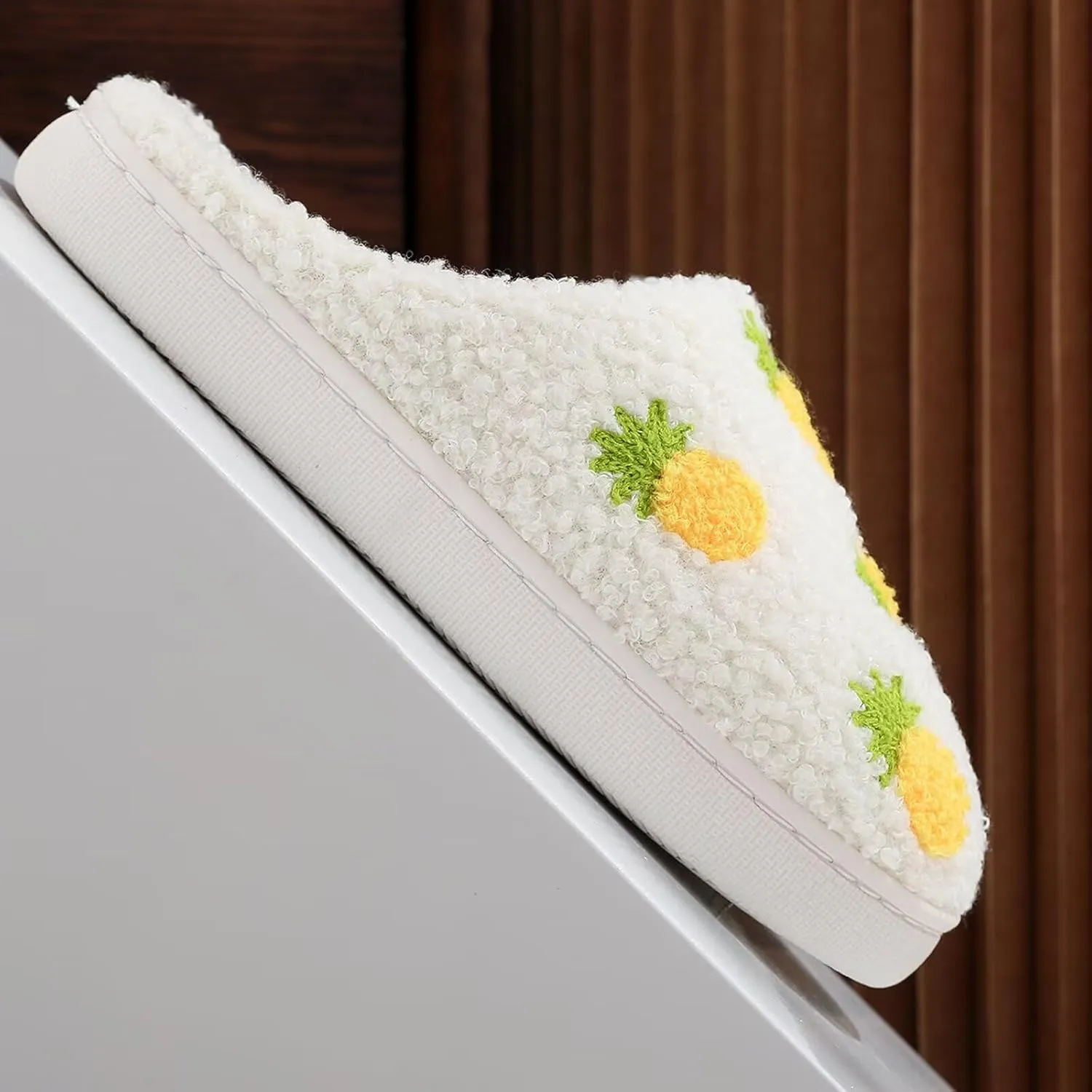 Women's Men's Cute Evil Eyes Slippers Strawberry Slippers Fuzzy Plush Soft Warm Home Bedroom House Shoes