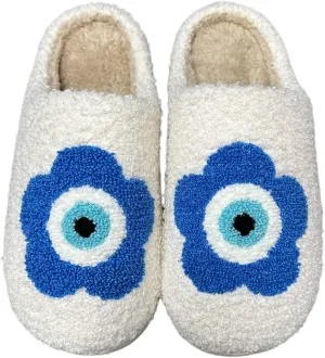 Women's Men's Cute Evil Eyes Slippers Strawberry Slippers Fuzzy Plush Soft Warm Home Bedroom House Shoes