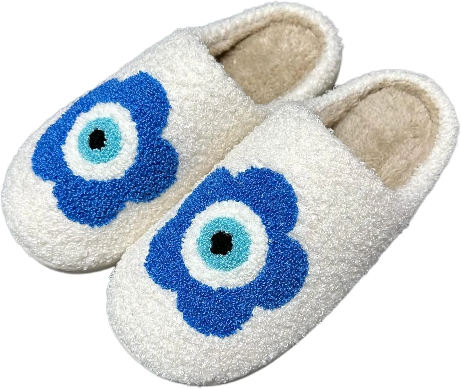 Women's Men's Cute Evil Eyes Slippers Strawberry Slippers Fuzzy Plush Soft Warm Home Bedroom House Shoes