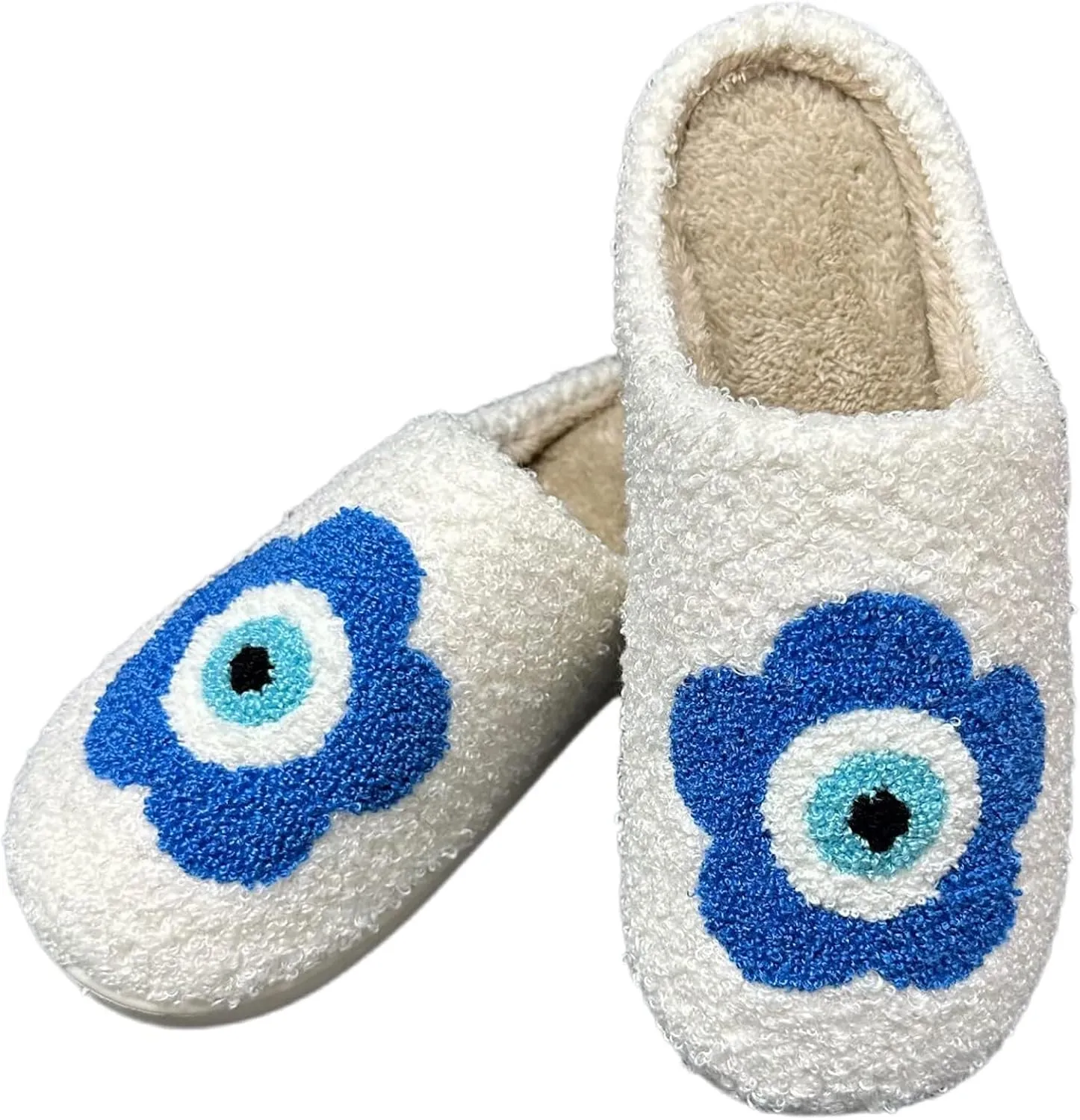 Women's Men's Cute Evil Eyes Slippers Strawberry Slippers Fuzzy Plush Soft Warm Home Bedroom House Shoes