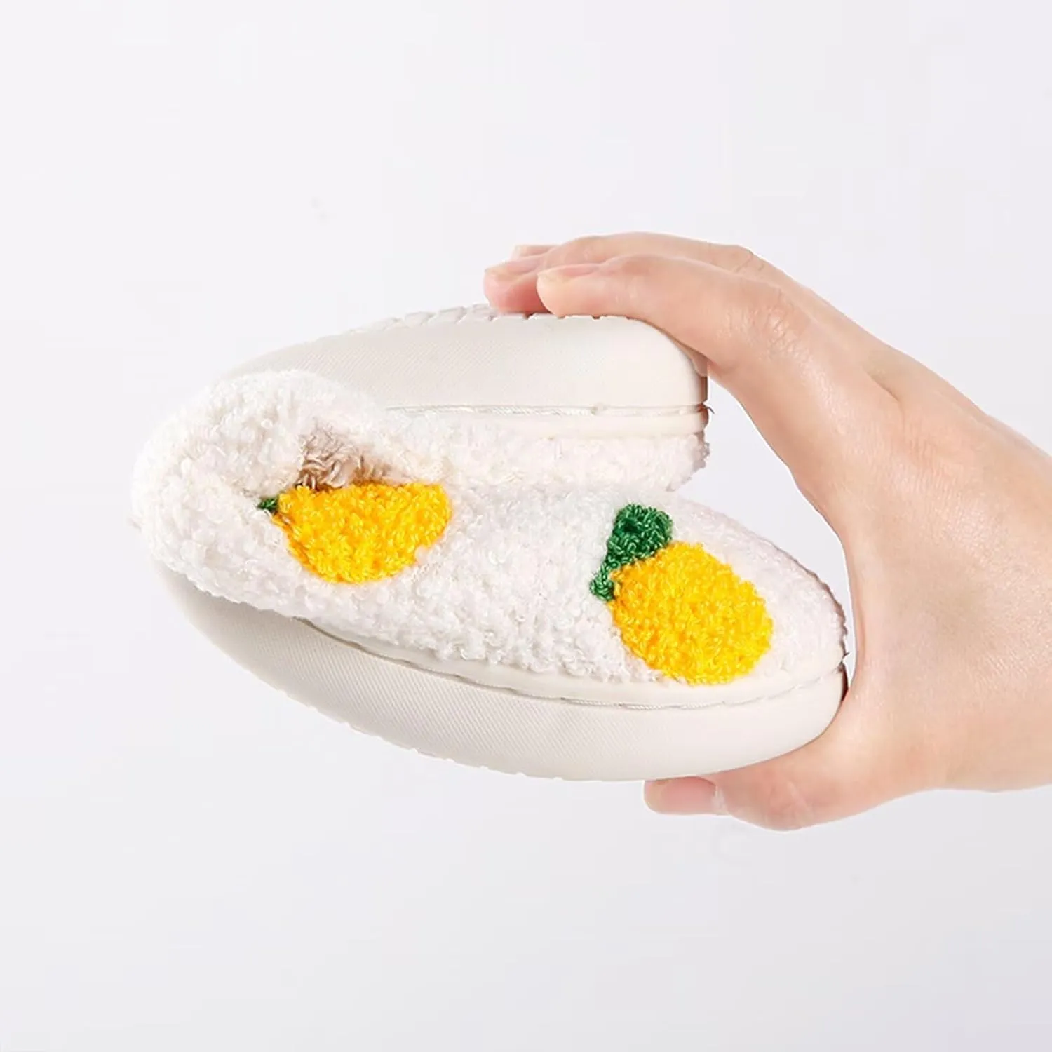 Women's Men's Cute Evil Eyes Slippers Strawberry Slippers Fuzzy Plush Soft Warm Home Bedroom House Shoes