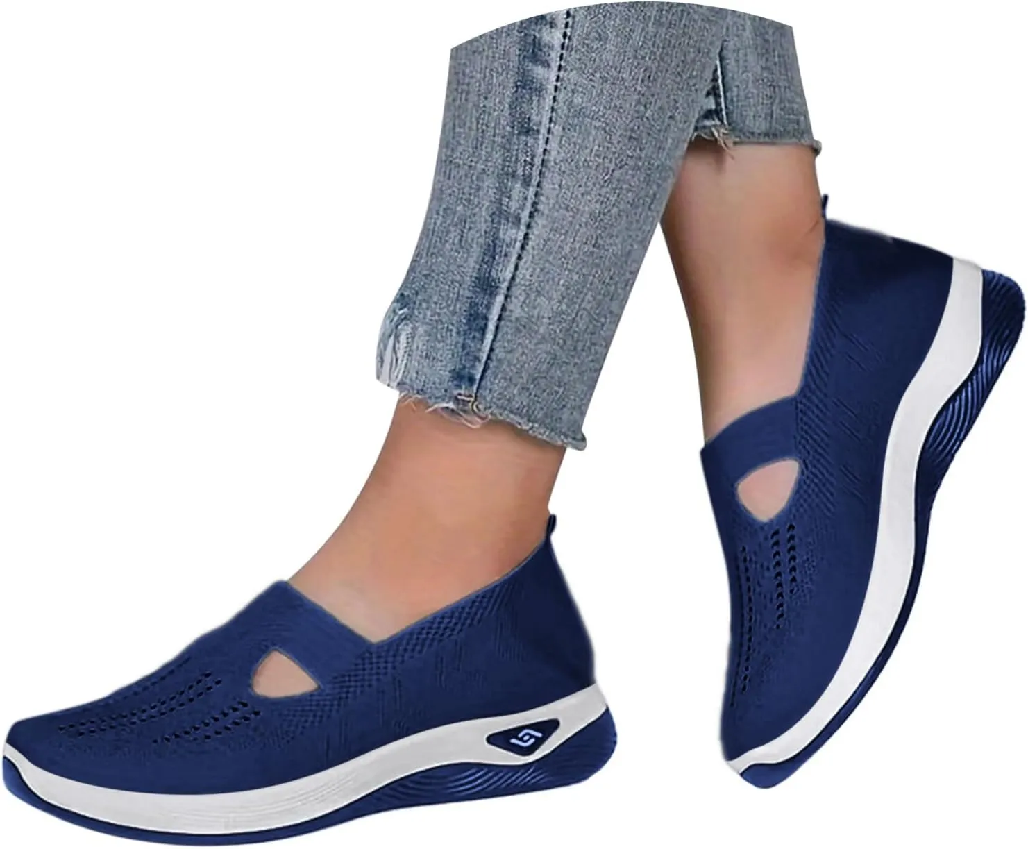 Women's Orthopedic Shoes Woven Wide Arch Support Slip-On Orthowalk Sneakers Casual Breathable Soft Anti-Skid Sports Footwear