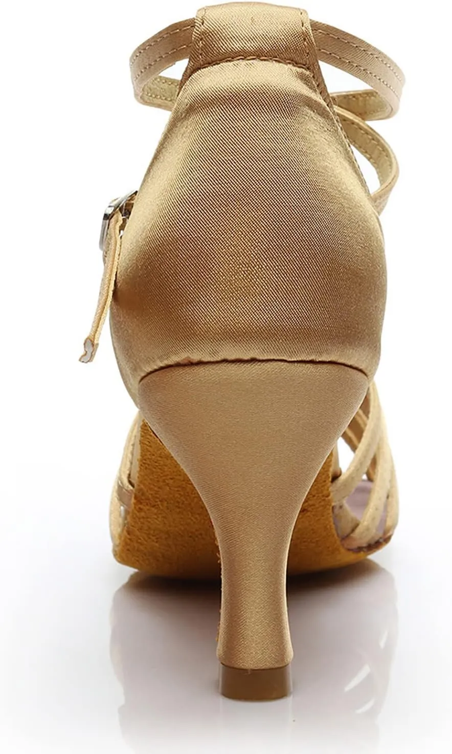 Womens Sandals Buckle Latin Dance Shoes Suede Sole Wedding Performance Dance Summer Open Toe Mid Heels Shoes