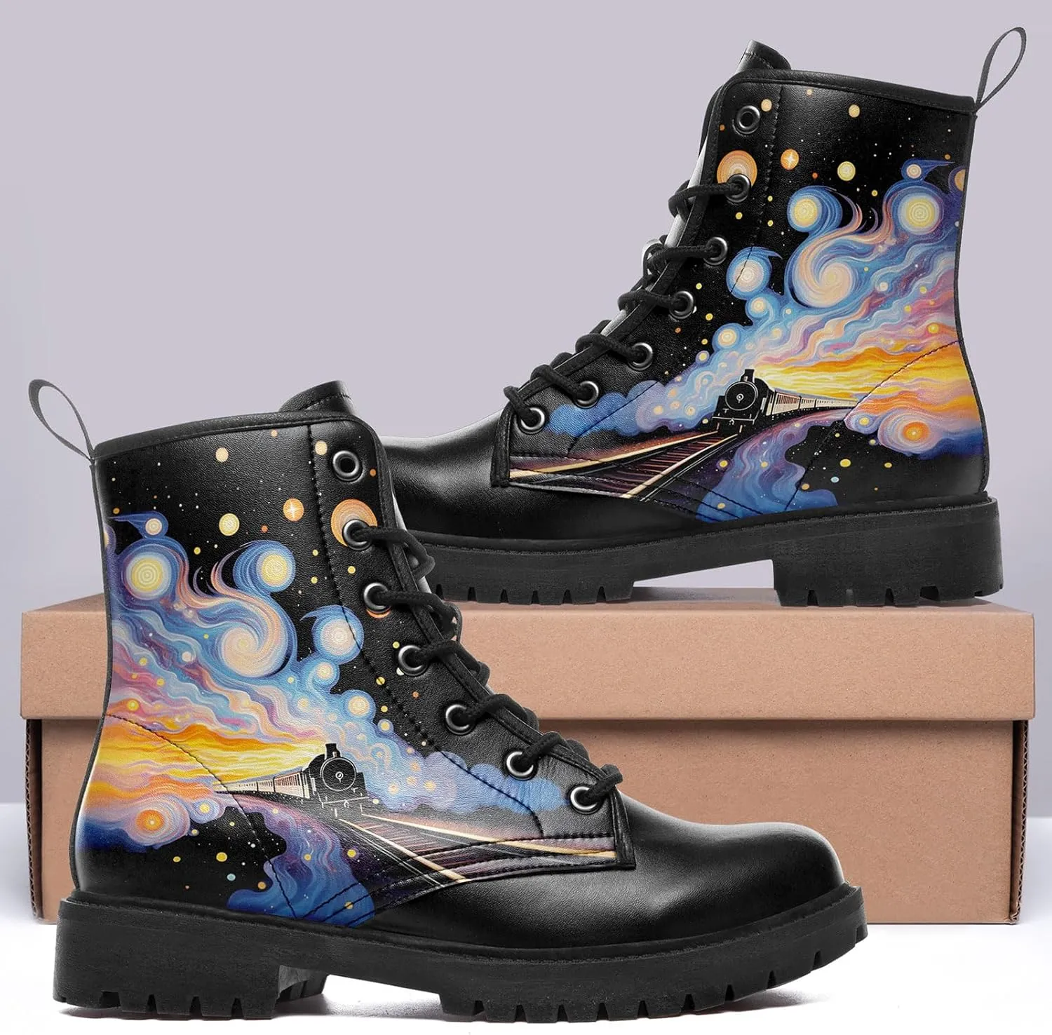 Women's Sky Star Artistic Ankle Booties Men's Comfort Lace-up Winter Fall Dress Fashion Boots Stylish Outdoor Shoes