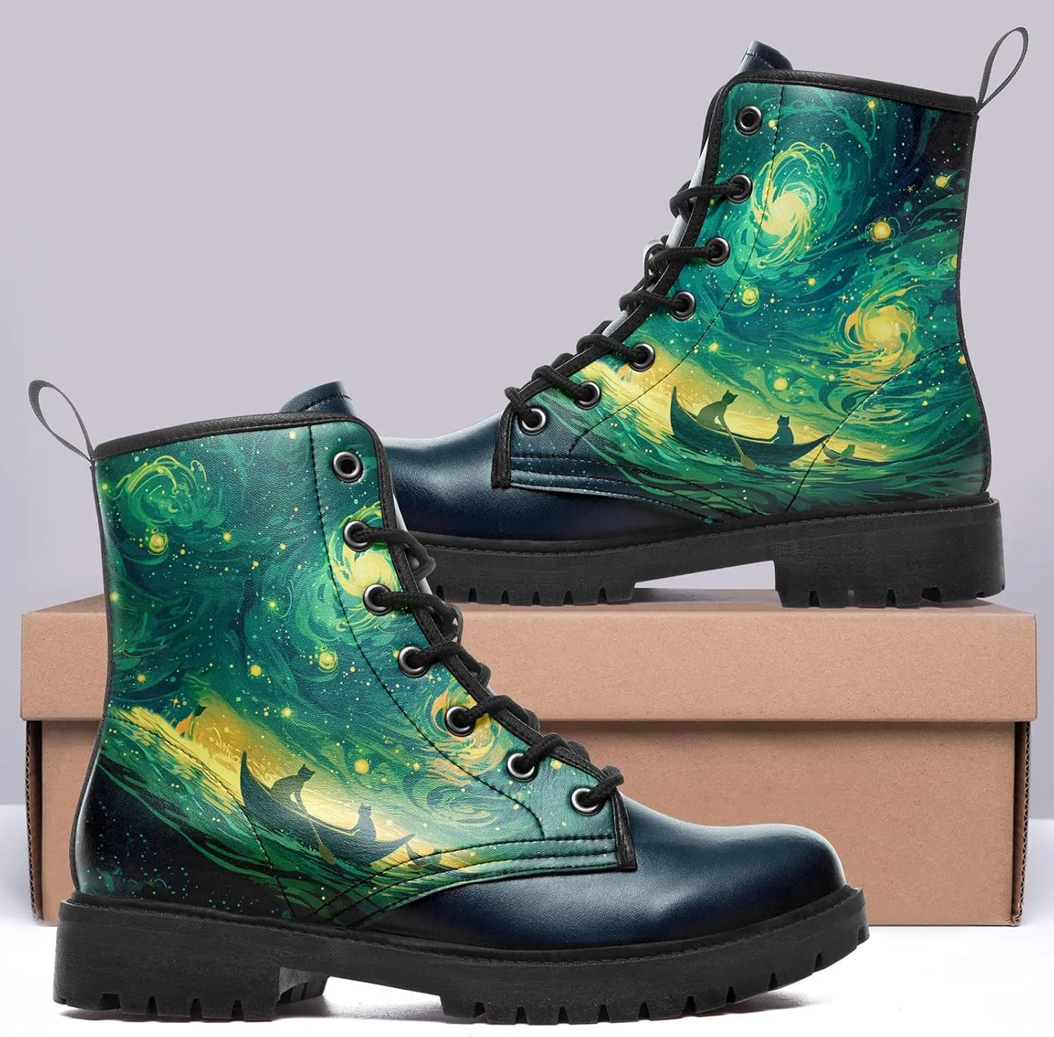 Women's Sky Star Artistic Ankle Booties Men's Comfort Lace-up Winter Fall Dress Fashion Boots Stylish Outdoor Shoes