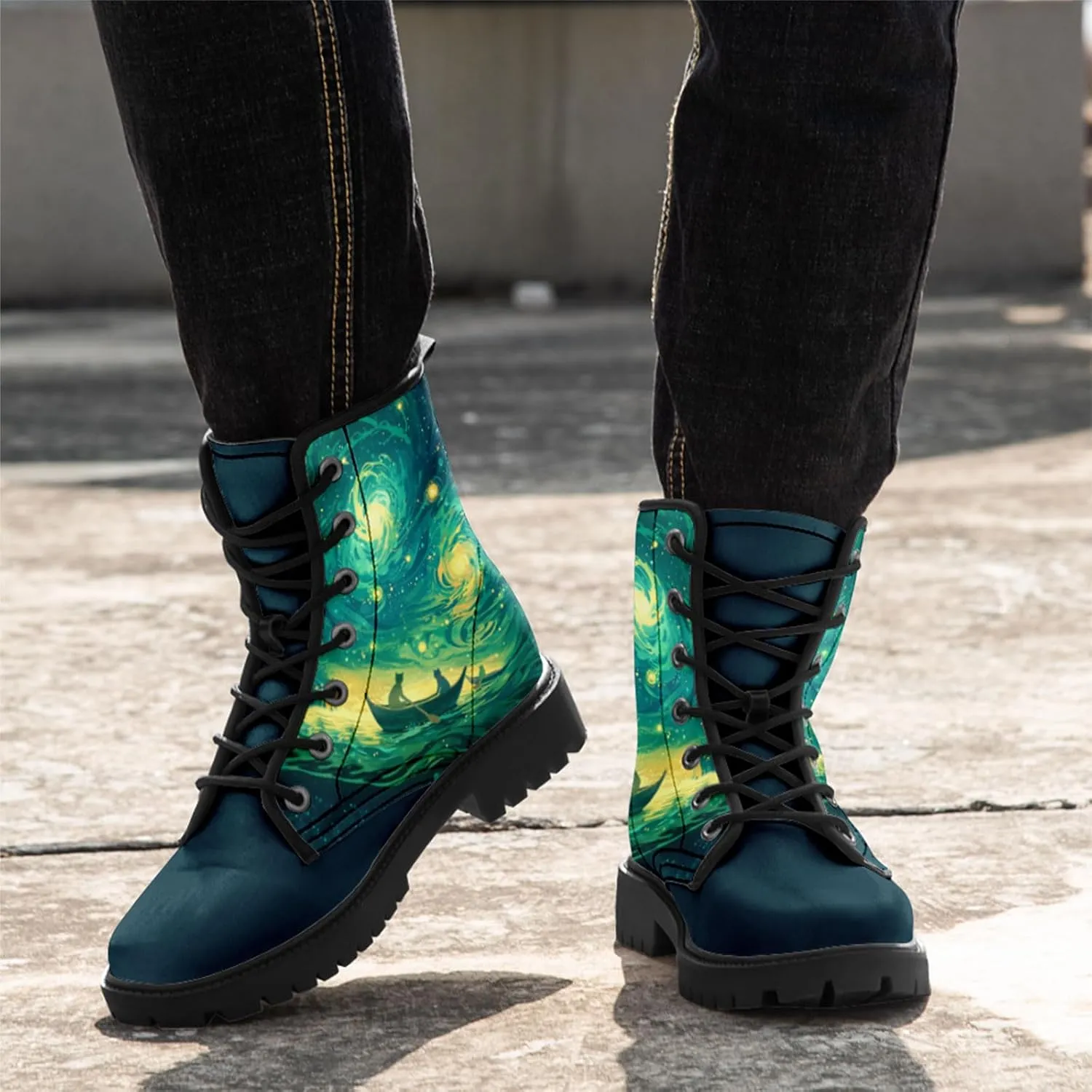Women's Sky Star Artistic Ankle Booties Men's Comfort Lace-up Winter Fall Dress Fashion Boots Stylish Outdoor Shoes