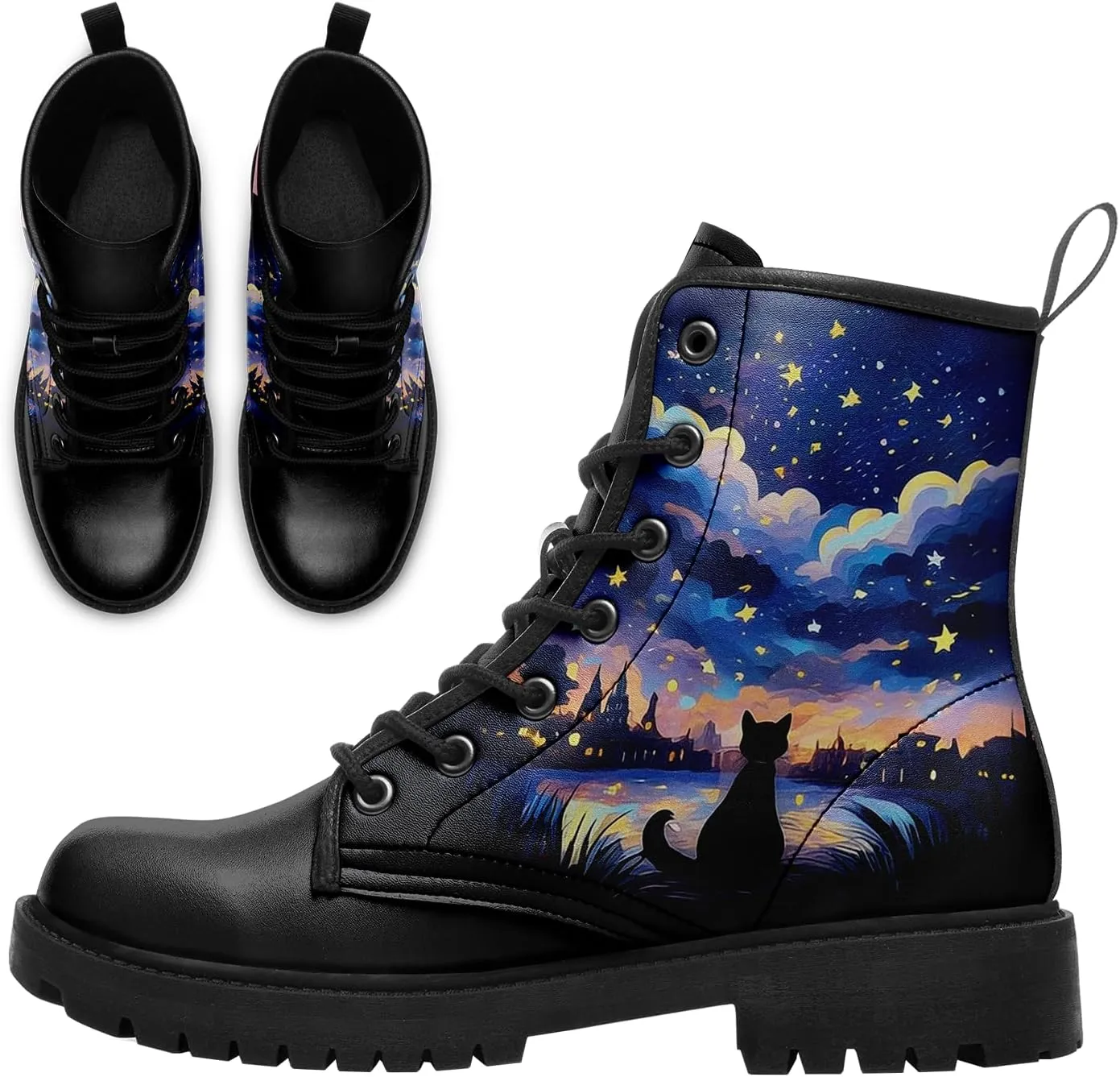 Women's Sky Star Artistic Ankle Booties Men's Comfort Lace-up Winter Fall Dress Fashion Boots Stylish Outdoor Shoes