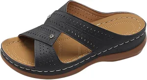 Women's Slippers Dressy Summer Comfortable Slides Wedge Sandals Hollow Non Slip Bathroom Shower Shoes Sandals Beach Walking Shoes for Summer Outdoor Casual