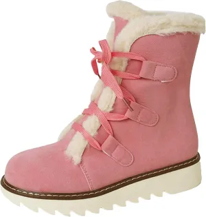 Women's Snow Boots Winter Suede High Snow Boots,Lightweight Cozy Thermal Fur Lining Non-slip Waterproof Ankle Booties
