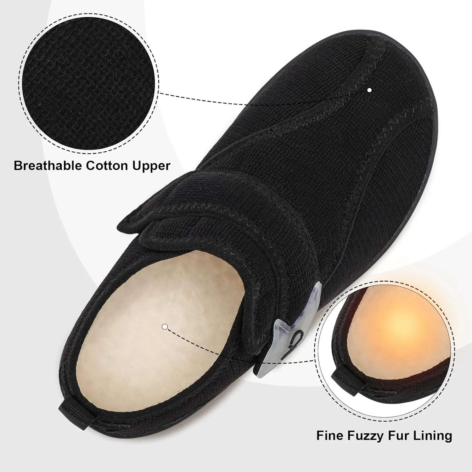 XIHALOOK Womens Slippers Wide Diabetic Shoes with Adjustable Strap for Diabetic Swollen Feet Outdoor Indoor Walking Shoes