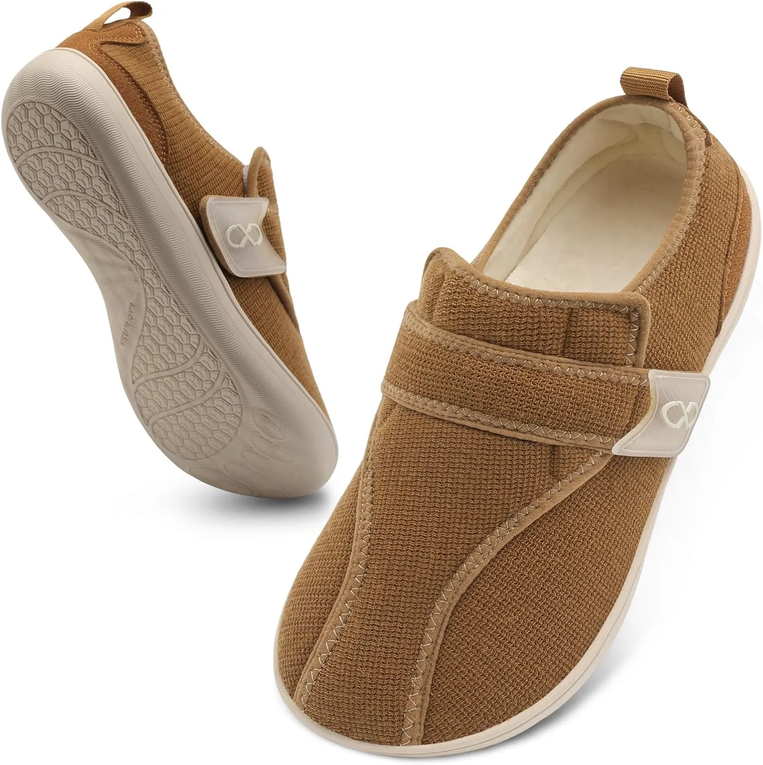 XIHALOOK Womens Slippers Wide Diabetic Shoes with Adjustable Strap for Diabetic Swollen Feet Outdoor Indoor Walking Shoes
