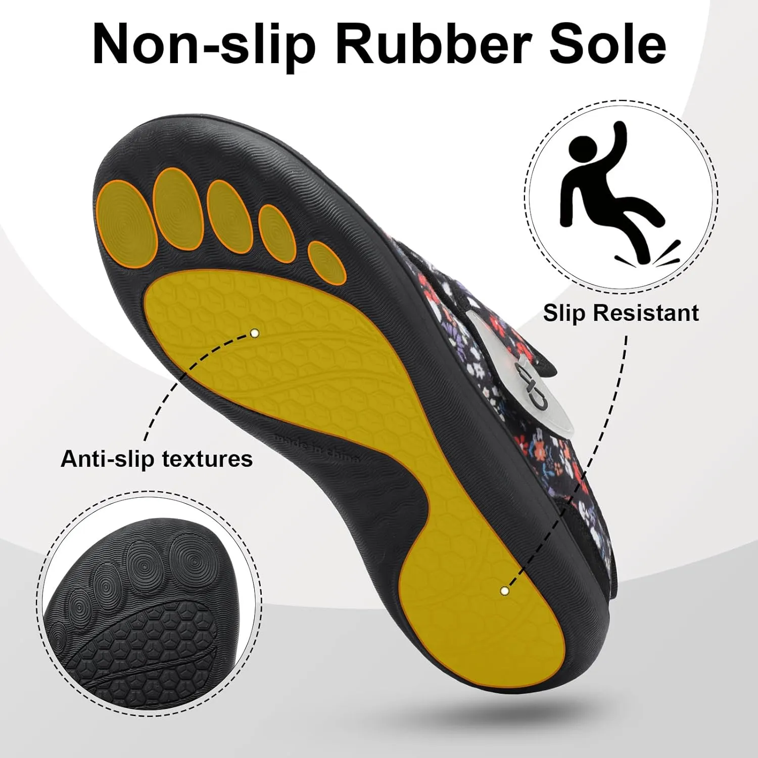XIHALOOK Womens Slippers Wide Diabetic Shoes with Adjustable Strap for Diabetic Swollen Feet Outdoor Indoor Walking Shoes