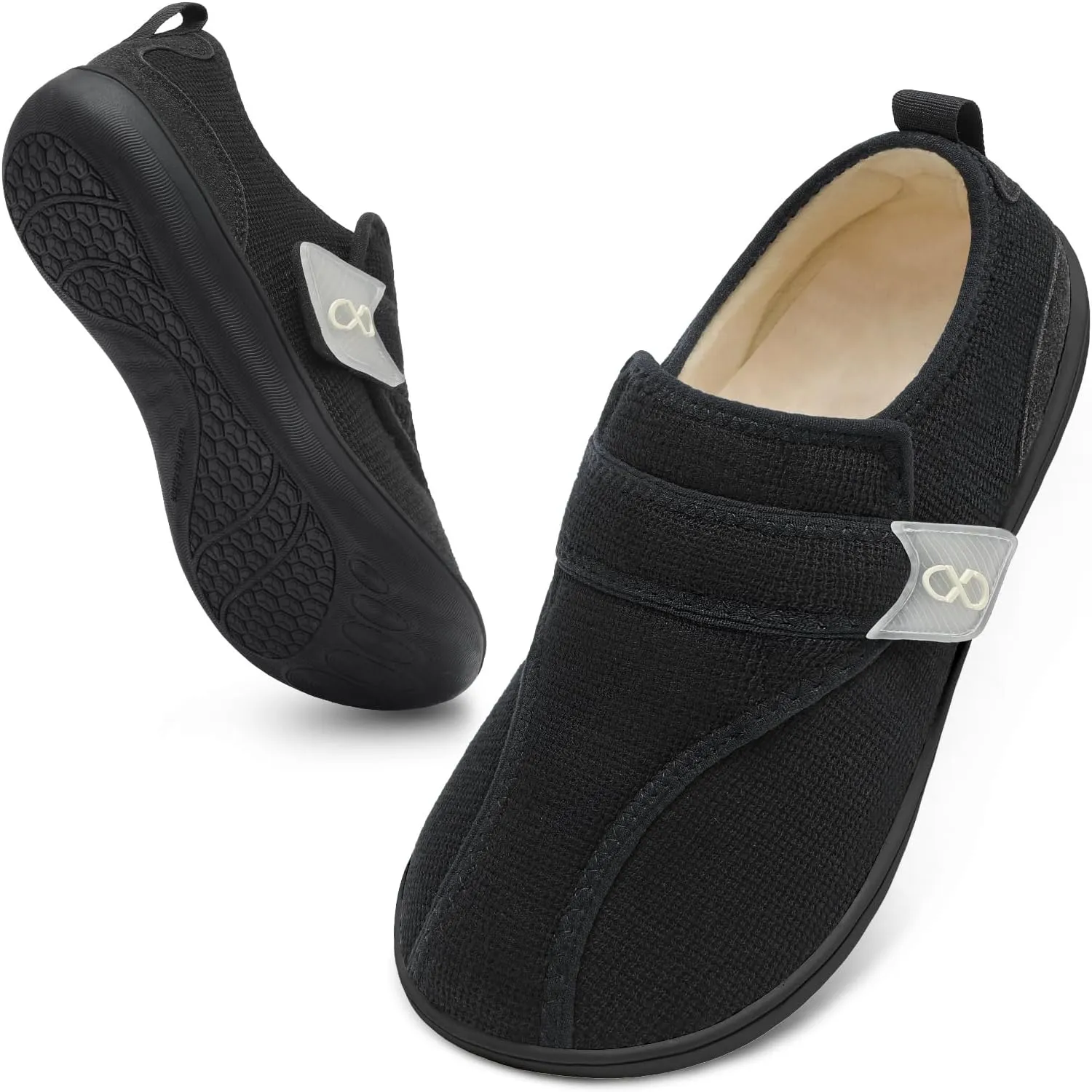 XIHALOOK Womens Slippers Wide Diabetic Shoes with Adjustable Strap for Diabetic Swollen Feet Outdoor Indoor Walking Shoes