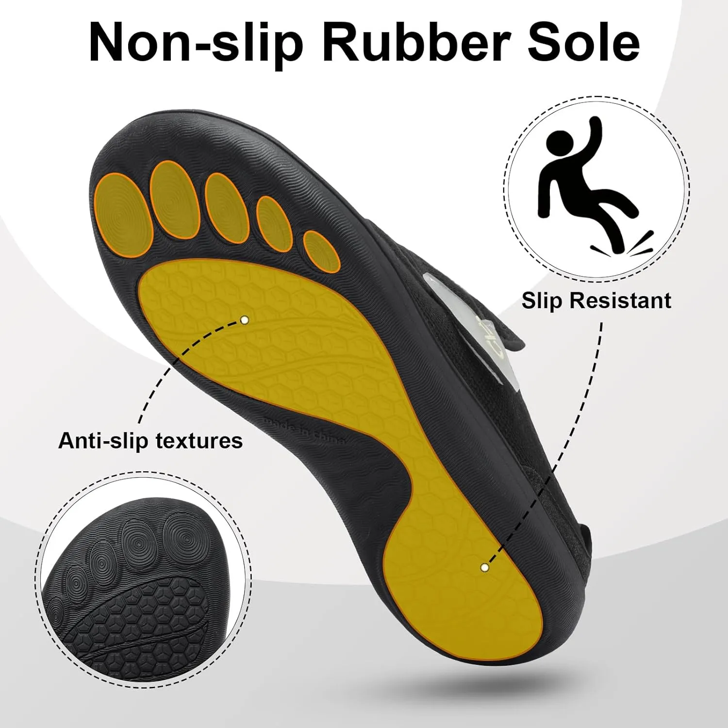 XIHALOOK Womens Slippers Wide Diabetic Shoes with Adjustable Strap for Diabetic Swollen Feet Outdoor Indoor Walking Shoes