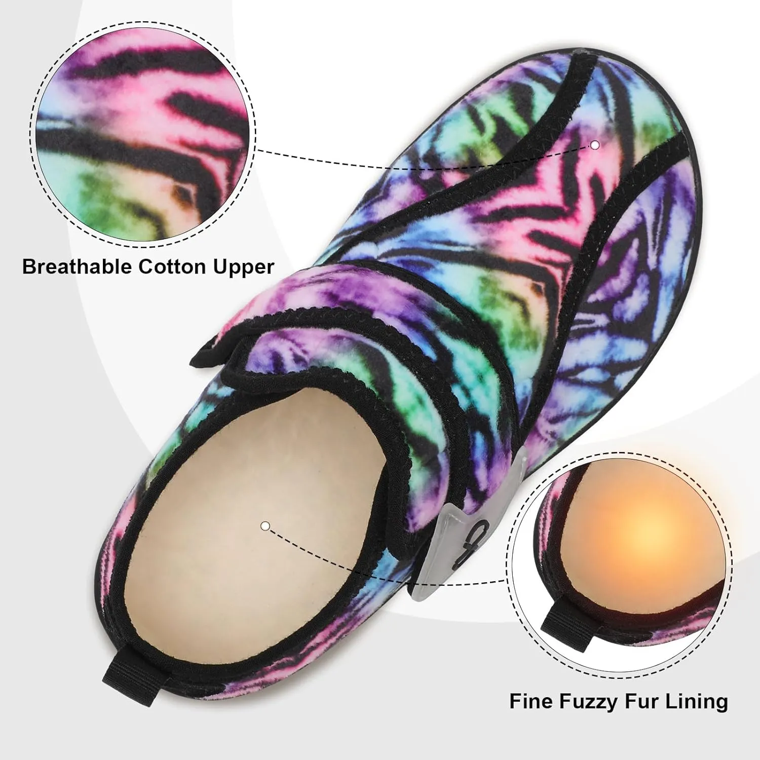 XIHALOOK Womens Slippers Wide Diabetic Shoes with Adjustable Strap for Diabetic Swollen Feet Outdoor Indoor Walking Shoes
