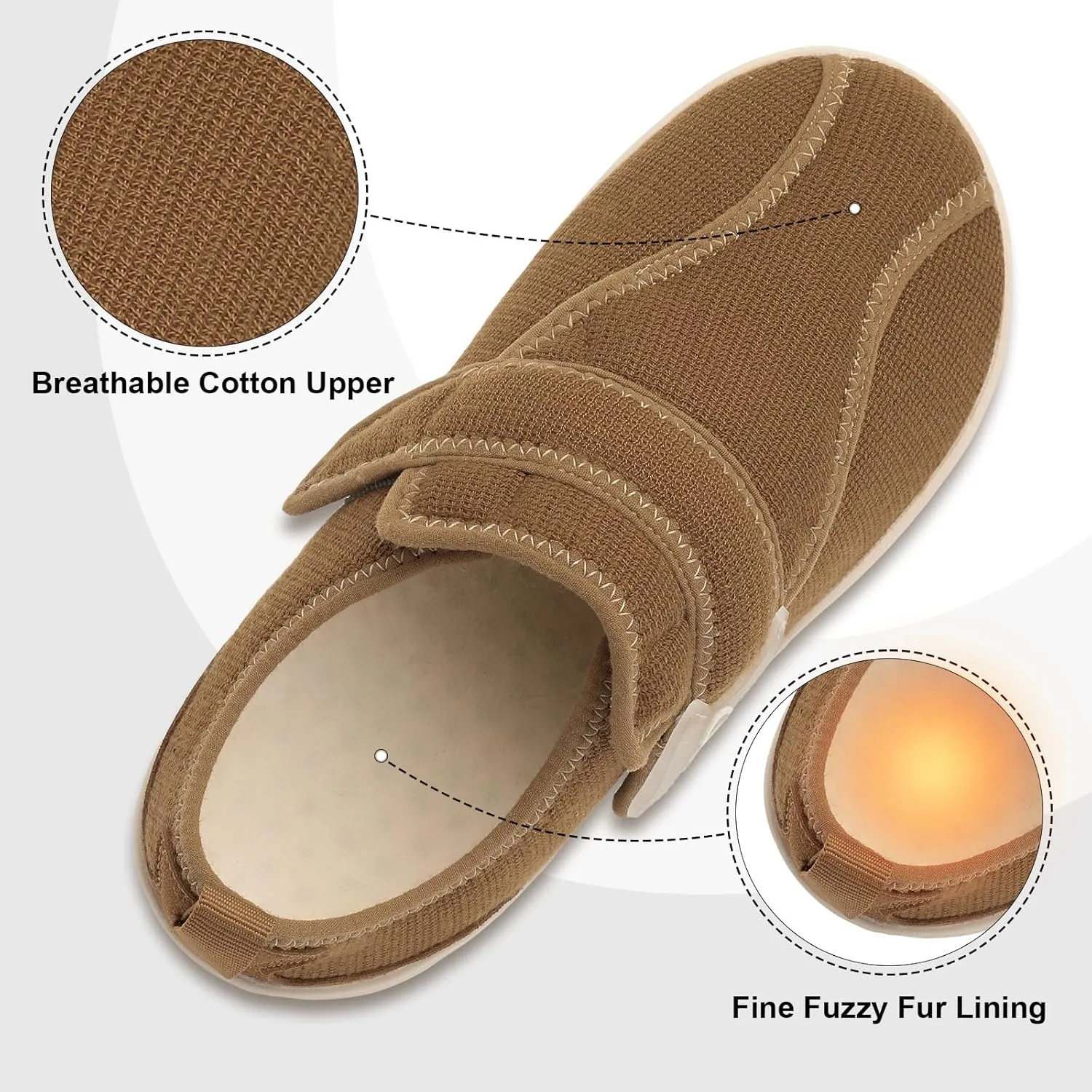 XIHALOOK Womens Slippers Wide Diabetic Shoes with Adjustable Strap for Diabetic Swollen Feet Outdoor Indoor Walking Shoes