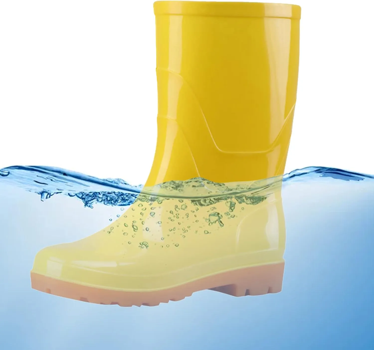 Yellow Rain Boots Womens Short Rain Boots Waterproof Garden Shoes Outdoor Rain Shoes for Hunting Gardening Farming