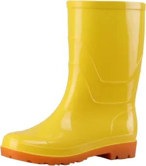 Yellow Rain Boots Womens Short Rain Boots Waterproof Garden Shoes Outdoor Rain Shoes for Hunting Gardening Farming